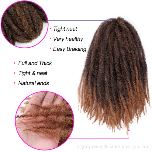 Vigorous Jumbo Crochet Braids Hair Ombre Afro Kinki Soft Synthetic Marley Braiding Hair Crochet Hair Extensions Bulk